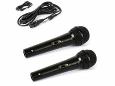 2 microphones chant karaoke conférence, musique dynamique unidirectionnel noir- câble xlr-xlr 3m