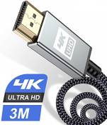 Câble HDMI 4K 3m,Câble HDMI 2.0 Haute Vitesse par