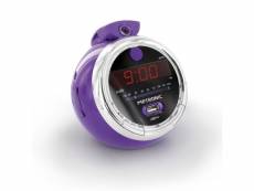 Metronic radio reveil pop purple fm usb projection double alarme - violet