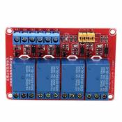 Module de relais 4 canaux 5V / 12V / 24V, carte de module de relais optocoupleur déclencheur haut et bas pour Arduino(5V)