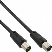 Câble IEC mâle/femelle Noir 0,5 m droit 75 dB, coaxial