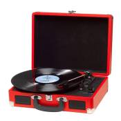 Platine disques disques vinyles Denver VPL-120 RED, Haut-parleurs intégrés, Sortie Phono, pour vinyles 33 1/3, 45 et 78 Tours