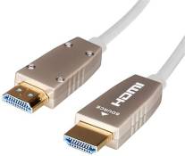 celexon câble Actif UHD Fibre Optique HDMI 2.0b - jusqu'à 32 canaux Audio - avec Canal de Retour Audio - 30m - Blanc - 3D - HDR - HLG