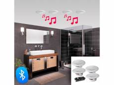 Kit de 4 haut-parleurs de plafond étanches 160w bluetooth - e-audio b403bl
