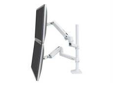Ergotron LX - Kit de montage (poteau haut, bras d'empilage double) - pour 2 écrans LCD - aluminium - blanc - Taille d'écran : jusqu'à 40 pouces - mont