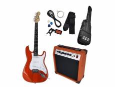 Kit guitare électrique + amplificateur 15w + acccessoires - orange - johnny brooks jb407