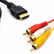 CABLING® 1.5M HDMI Mâle vers 3 RCA AV Câble Adaptateur Transmetteur de Signal