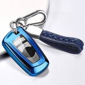 ontto Coque de clé de Voiture pour BMW Série 1, 2, 3, 4, 5, 6, F10, F20, F25, F30, X3, X4, M3, M4, M5, 3GT 5GT Accessoires de télécommande en TPU 3/4
