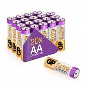 Piles AA - Lot de 20 Piles | GP Extra | Batteries Alcalines