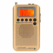 Récepteur Radio Toutes Bandes Multifonctionnel, récepteur Air-Band Complet avec afficheur LCD pour réduction du Bruit dans Les Bandes FM/AM/SW/VHF/CB