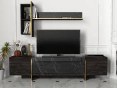 Ensemble meuble tv veyron marbre noir 180 cm Azura-42202