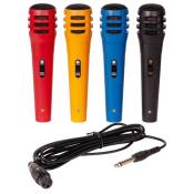 Pack de 4 microphone de couleur avec cordon XLR/Jack