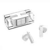 Écouteurs sans fil E90 Bluetooth 5.0 avec affichage numérique touch Stereo SPORT Blanc