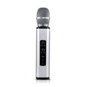 Microphone K6 portable double haut-parleur Gris