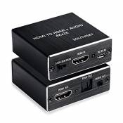 SOUTHSKY HDMI Audio Extracteur 4K / 30Hz, HDMI vers HDMI Audio SPDIF Toslink optique 3,5 mm séparateur stéréo auxiliaire pour TV Box,Xbox,PS2,PS3,PS4,
