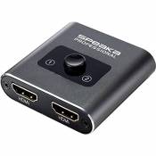 SPEAKA PROFESSIONAL SP-BDS-120 1+2 Ports Switch HDMI Compatible avec lultra HD 3840 x 2160 Pixels