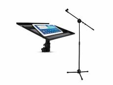 Support slap150 d'ordinateur portable - tablette, pour régie + pied micro téléscopique pour chant, instruments de musique