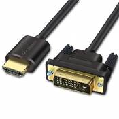 JASDOIT Câble Adapteur HDMI vers DVI,Bidirectionnel,mâle