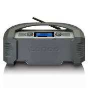 Radio chantier DAB+/FM avec Bluetooth®, étanche à l'eau et à la poussière IP54 Lenco ODR-150GY Noir-Gris