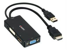 Lindy - Convertisseur vidéo - HDMI - DVI, DisplayPort, VGA - noir