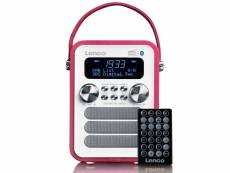 Radio portable dab+/ fm avec bluetooth® lenco blanc-rose PDR-051PKWH
