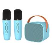 Double microphone haut-parleur bluetooth sans fil mini microphone portable haut-parleur bluetooth haut-parleur sans fil bleu