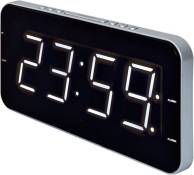 Horloge Radio avec Design Fin avec Double Alarme gris noir BRESSER