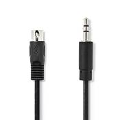 Cablepelado® Câble audio DIN 5 broches Jack 3,5 mm 2 m Noir