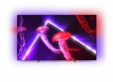 TV OLED Philips 77OLED807 194 cm Ambilight 4K UHD Android TV Metal argenté