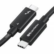 Cable Matters [Certifié Intel] Cable Thunderbolt 4 Actif 2 mètres 40Gbps de Recharge 100W et vidéo 8K - Compatibilité Universelle USB-C, USB4, et Thun