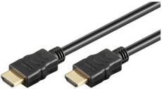 Goobay 38522 Câble High Speed HDMI avec Ethernet, Doré, Noir, 15m Longueur de Câble, 6mm Diamètre