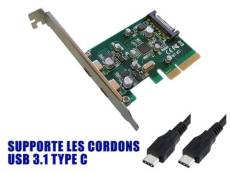 KALEA-INFORMATIQUE Carte contrôleur PCI Express PCIe vers USB 3.1 10GB 2 ports externes type C avec Chipset ASM1142