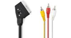 Cabling®câble audio/vidéo (prise péritel à 3x rca) 2m
