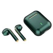 Écouteurs sans fil TWS J18, oreillettes intra-auriculaires, étanches ,Écouteurs d'écoute avec chargement,Vert