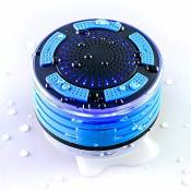 Enceinte Bluetooth Waterproof Lecteur MP3 Douche IPX7 Étanche Sans Fil Stéréo LED Lumières D'ambiance Boîte Sonore avec Support à Ventouse Fonction Ap
