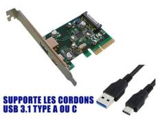 KALEA-INFORMATIQUE Carte contrôleur PCI Express PCIe vers USB 3.1 10GB 2 ports externes : 1x Type A + 1x Type C avec Chipset ASM1142