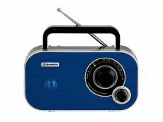 Radio fm portable analogique, sur secteur - à piles, petite petit et léger, roadstar, tra-2235bl, , bleu