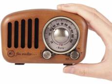 Radio portable vintage fm mp3 sd aux bluetooth marron