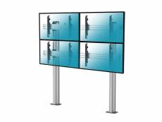 Support sur pieds mur d'images pour 4 écrans tv 45''-55'' hauteur 175cm à visser