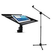 support slap150 d'ordinateur portable / tablette, pour régie + pied micro téléscopique pour chant, instruments de musique