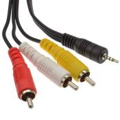 3,5 mm jack fiche male vers 3 rca cable adaptateur 2m male cable audio video av
