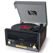 Système Chaîne Hifi CD 20W vintage avec platine Vinyle - CD/FM/USB/AUX - 33/45/78 tours