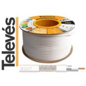 100M Cable Coaxial Blanc 17 Vatc Classa Televes 2127 Cxt-1