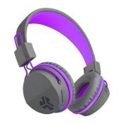 JLab Audio - JBuddies Studio Kids WirelessGrey/Purple - Casque sans fil - Bluetooth - Pliage compact - Autonomie BT 24h