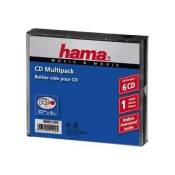 Hama CD Multipack - Coffret pour CD - capacité : 6 CD - noir, transparent