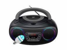 Lecteur de cd denver tcl-212bt grey portable boombox. Radio fm. Bluetooth. 4w. Entrée aux. Usb mp3 - bleu, ampoule diams led