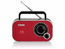 Radio fm portable analogique, sur secteur - à piles, petite petit et léger, roadstar, tra-2235rd, , rouge