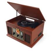 chaine Stéréo Vintage bois Ledwood - USB/BT/SD/FM/CD/Cassette/Vinyle