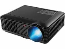 Costway vidéoprojecteur led 2600 lumens full hd 1080p contraste 1000:1 compatible avec hdmi/usb/video/vga/tv multimédia noir pour maison cinéma
