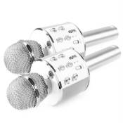 Max Km01 Kit Deux Microphones Karaoké Micro Sans Fil